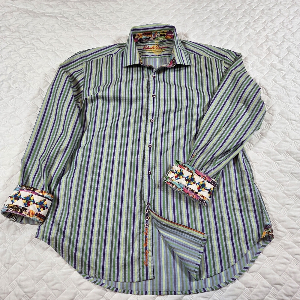 Robert Graham Knowledge Wisdom Truth Dress Shirt L